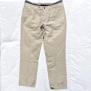 Incotex Chinolino Slowear Linen Blend Khaki Pants Mens 38 Beige 37X31